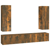 5 Piece TV Cabinet Set Smoked Oak Engineered Wood 3120209