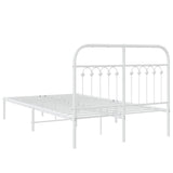 Metal Bed Frame without Mattress with Headboard White 120x200cm 376647
