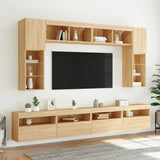 TV Wall Cabinets with LED Lights 2 pcs Sonoma Oak 60x30x40 cm 837188