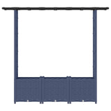 Raised Bed with Trellis and Roof Grey 162.5 x 40 x 138 cm PP 42032567