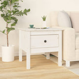 Side Table White 50x50x49 cm Solid Wood Pine 813796