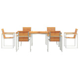 Garden Dining Set 7 pcs Solid Acacia Wood and Stainless Steel 3334811