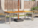 Garden Table Grey 140x80x75 cm Poly Rattan Acacia Wood 366277