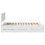 Bed Frame with Drawer White 140 x 200 cm Engineer Wood 3410700