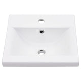 Bathroom Washbasin Frame with Built-in Basin White Iron 3101379