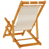Folding Beach Chair with Armrests Light Grey Acacia Wood & Textilene 4108068