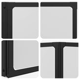 Shower Screen Folding Black 120 x 2 x 117 cm Aluminium and PP 42009754