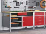Work Bench with Drawer with Shelf Red and Grey 100 x 55 x 85 cm 4103459