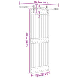 Sliding Door NARVIK Natural and Black 70 x 210 cm 3445287