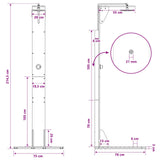 Outdoor Shower 214.5 cm Natural 886347