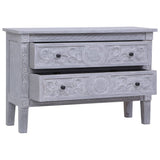 Sideboard Grey wash finish Solid Mahogany wood 90x30x60 cm 283851