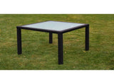 Patio Furniture Black Poly Rattan, Steel, Glass Medium 43130