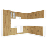 14 Piece Kitchen Cabinet Set Lucca Artisan Oak Engineered Wood 3314990