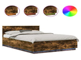Bed Frame Smoked Oak 140 x 200 cm Engineered Wood 3408079