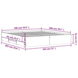 Bed Frame with Drawers without Mattress Smoked Oak 180x200 cm Super King 3207256