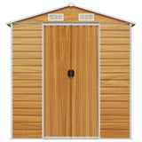 Garden Shed Light brown Galvanised steel Large Garden Shed 3188281