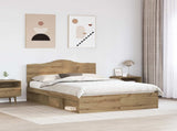 Bed Frame Artisian Oak 140 x 200 cm Solid Pine Wood 3413307