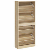 Shoe Cabinet Sonoma Oak 63x24x147 cm Engineered Wood 342543