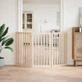 Dog Gate Foldable 3 Panels 150 cm Poplar Wood 352238