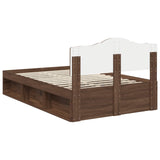 Bed Frame with Headboard Brown Oak 120 x 200 cm Solid Pine Wood 3412922