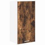 Hanging Cabinet with Door Smoked Oak and White 40 x 31 x 80 cm 884262