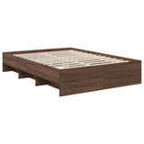 Bed Frame with Headboard Brown Oak 140 x 200 cm Engineered Wood 3408857