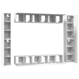 10 Piece TV Cabinet Set White Engineered Wood 3078665