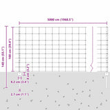Wild Fence with Posts 50 x 1 m Hot-Dip Galvanised Steel 3337148