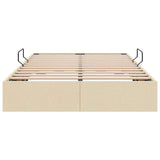 Storage Bed with Mattress Creme 120 x 200 cm Fabric 3370008