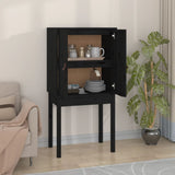 Highboard Black 60x40x120 cm Solid Wood Pine 821748