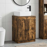 Bathroom Furniture Set Smoked Oak Engineered Wood 3404236
