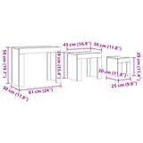 Nesting Coffee Tables 3 pcs Old Wood Engineered Wood 856672