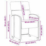 Dining Chairs with Wheels 2 pcs Wine red 58 x 65 x 98 cm Velvet 42017879