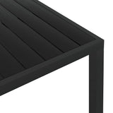 42791 Garden Table Black 150x90x74 cm Aluminium and WPC