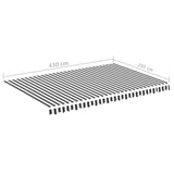 Replacement Fabric for Awning Anthracite and White 4.5x3 m 311989