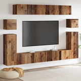 TV Units Wall-mounted 4 pcs Old Wood Engineered wood 3393390
