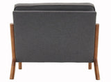 Oak Armrest Oak Upholstered Single Lounge Chair Indoor Lounge Chair Dark Grey 81136898