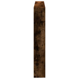 Headboard Cabinet with LED Smoked Oak 140x17x102 cm 839200
