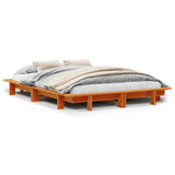 Bed Frame without Mattress Wax Brown 140x190 cm Solid Wood Pine 850673