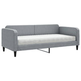 Daybed with Mattress Light Grey 90x190 cm Fabric 3196883