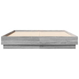 Bed Frame with LED without Mattress Grey Sonoma 120x190 cm Small Double 3209826