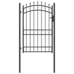 Fence Gate with Spikes Grey 200 x 100 cm Powder-coated steel 42008991