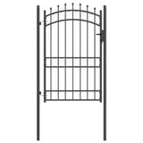 Fence Gate with Spikes Grey 200 x 100 cm Powder-coated steel 42008991