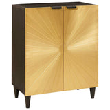 Sideboard Black and Gold 60 x 33 x 75 cm Solid Mango Wood 4017830