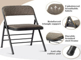 4 Pcs Folding Chairs, Black Patterned Fabric Upholstered Event Chairs, 18.1"18.9"29.9" Padded Seat 72952483