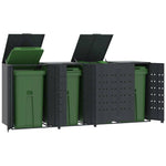 Wheelie Bin Storage for 4 Bins Anthracite 276x79x117 cm Steel 3279984