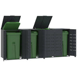 Wheelie Bin Storage for 4 Bins Anthracite 276x79x117 cm Steel 3279984