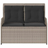 Garden Bench Light Grey Poly Rattan 3394463