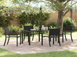 Garden Dining Set 5 pcs Black Powder-Coated Steel 3379417