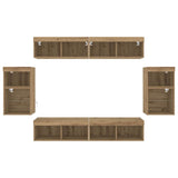 TV Cabinet Set Wall-mounted 8 pcs Artisan oak Engineered wood 3334387